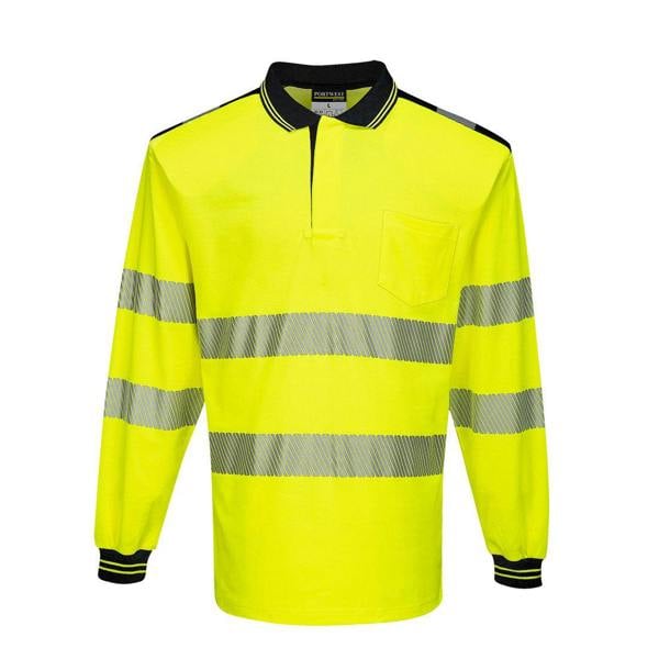 PW3 Hi-Vis Cotton Comfort Polo Shirt L/S Portwest