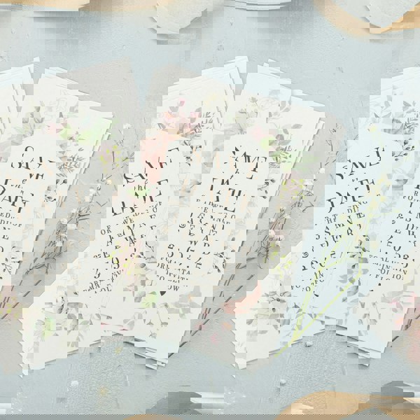 Personalised Memento Company Personalised Floral Wedding Save the Dates Pack of 36