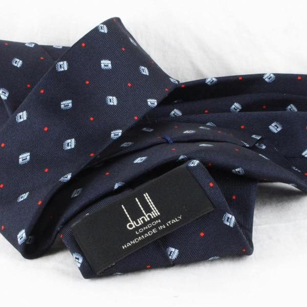 Dunhill silk tie in a cufflink pattern