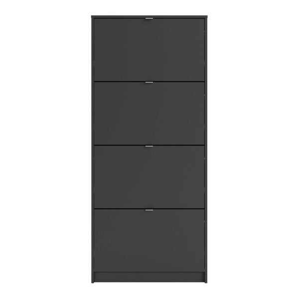 Wyld Haus Prague Black Shoe Cabinet 4 Flip Down Doors