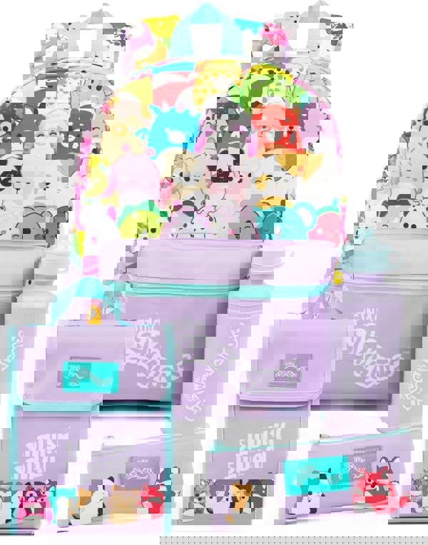 Squishmallows Unisex Kids Purple Printed 4 Piece Backpack Set (One Size)