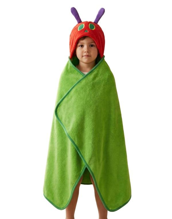 Vanilla Underground Eric Carle Unisex Kids Green The Very Hungry Caterpillar Hooded Blanket (One Size)