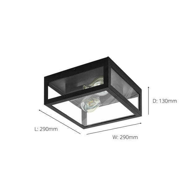 EGLO Amezola 2-Light Caged Wall Or Ceiling Light