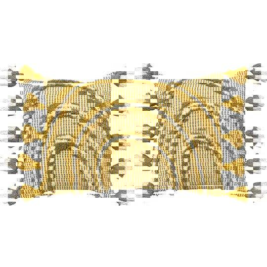 Furn Rainbow Tufted Tassel Cushion Cover - Ochre Yellow