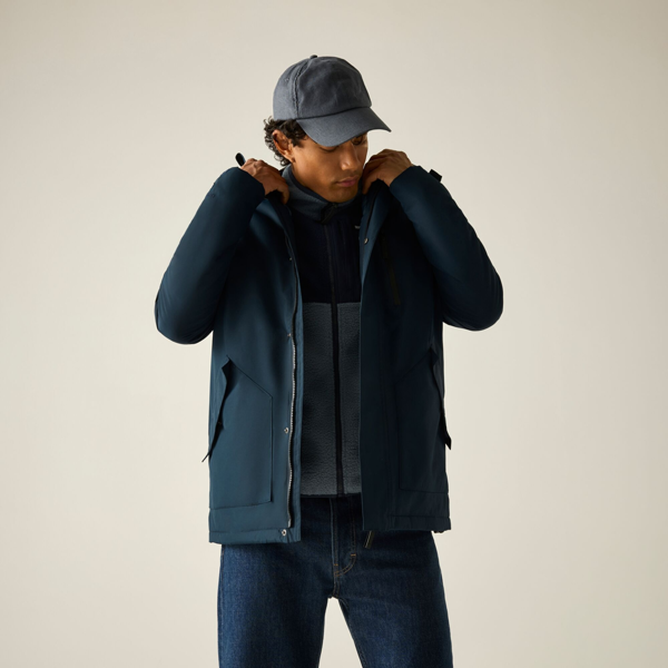 Regatta Mens Slyvan Insulated Waterproof Jacket - Navy/Grey Mirage