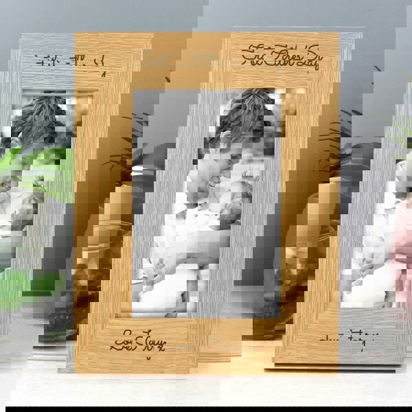 Personalised Memento Company Personalised Free Text 6x4 Portrait Wooden Photo Frame