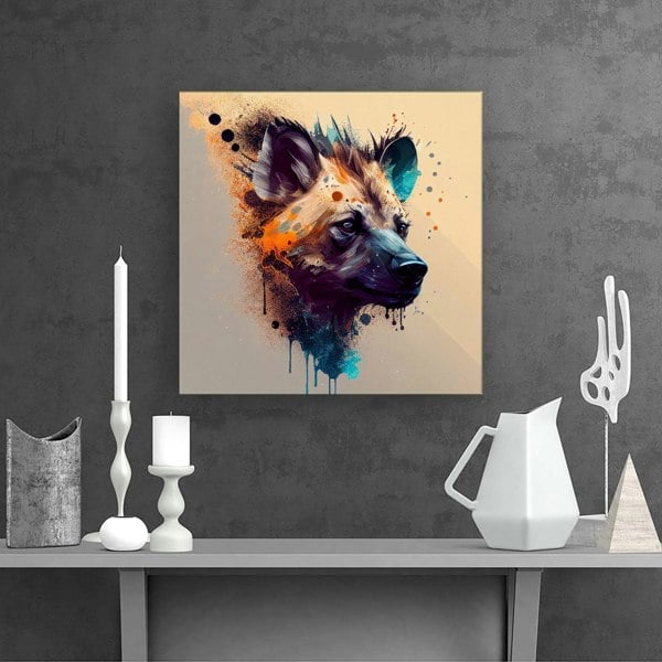 Warren Reed Hyena Face Splashart Light Background Canvas