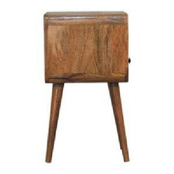 Wyld Haus Trento Mini Oak Mango Wood Curve Open Bedside Table