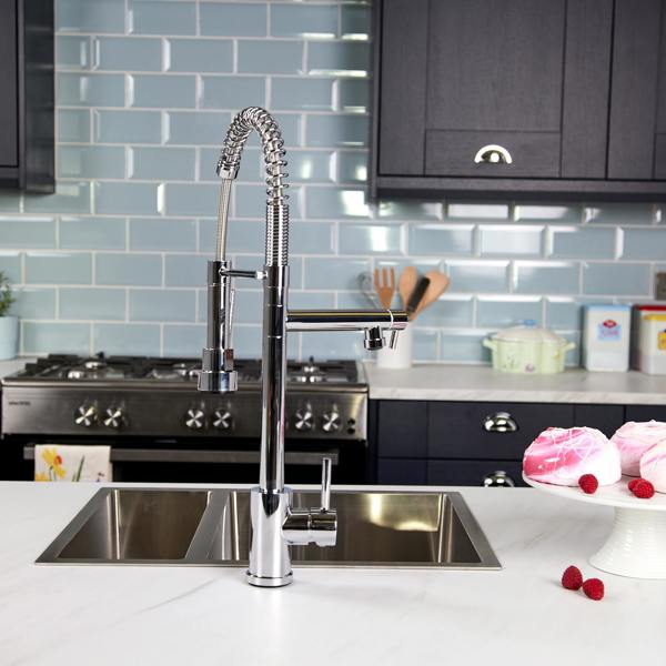 Flode Alta | Single Lever Kitchen Sink Mixer Tap with Swivel Spout | Polished Chrome Finish