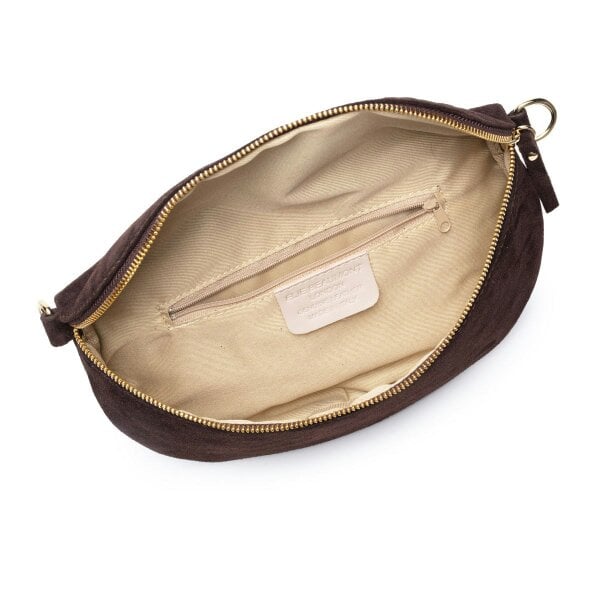 Elie Beaumont Suede Sling Bag - Chocolate Large