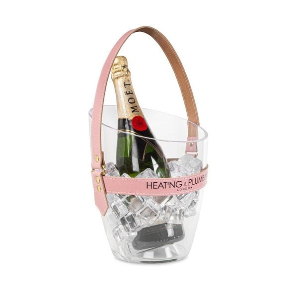 "Happy Go Sparkly" Champagne Bucket - Pink Leather Strap - Heating & Plumbing London - 