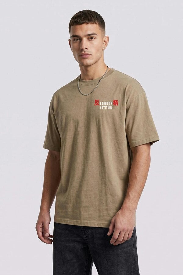 London Attitude Tokyo After Dark Dragon Oversized Heavyweight Graphic T-Shirt