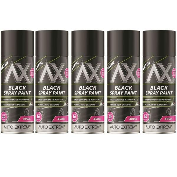 Auto Extreme 5X Auto Extreme Pro Satin Black Spray Paint 400ml