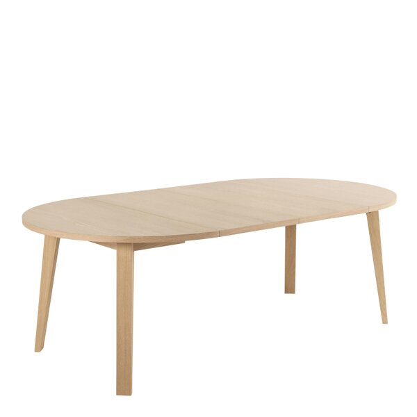 Wyld Haus Jyvaskyla 120cm White Oak Wood Round Extendable Dining Table