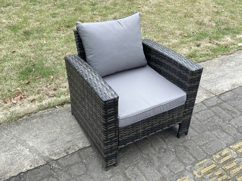 Fimous Rattan Outdoor Furniture Adjustable Rising Lifting Rectangle Dining Table Chairs Two Seater Love Sofa Sets Footstools 6 Seater