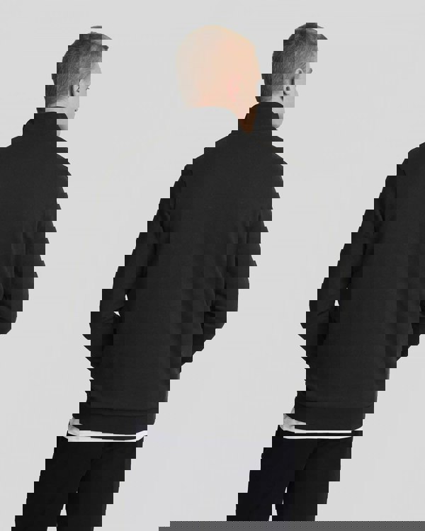 Lyle & Scott Mens Embroidered Quarter Zip Sweatshirt - Z865 Jet Black