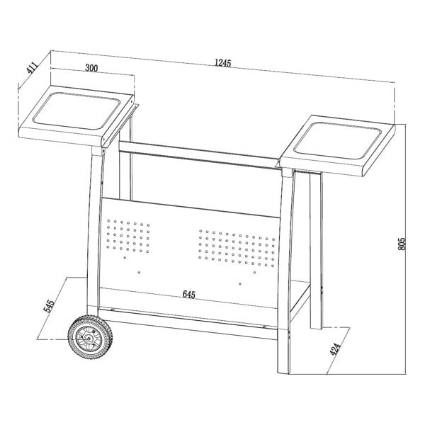 Callow 3 Burner Plancha Gas BBQ with Detachable Trolley