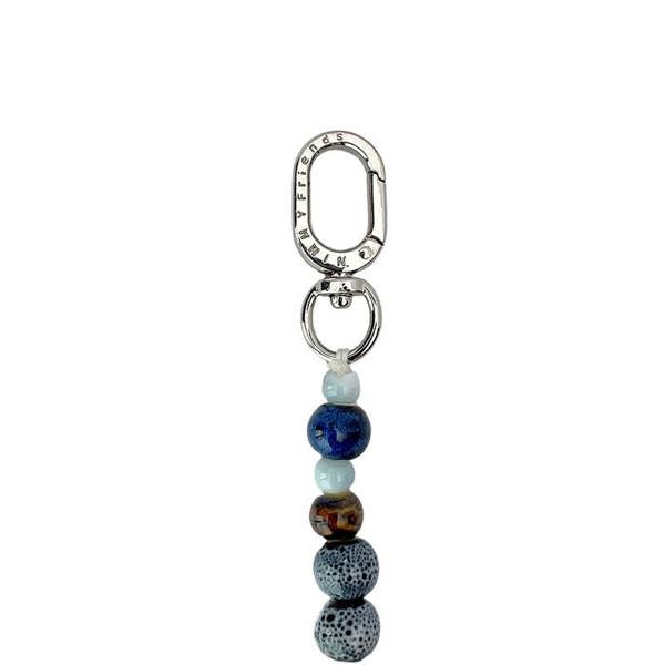 Nimmy Friends Nimmy Big Eye Cute Pet Silver Shaded Cat Mobile Phone Chain Bag Charm Ceramic Bracelet Grey -N-XDY-SL-023