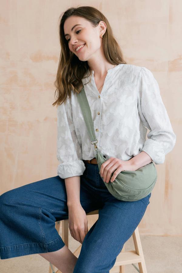 Lily & Me Cotton Tencel Crossbody Bag Laurel