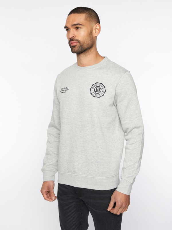 Duck and Cover Keyaan Crew Sweat Grey Marl