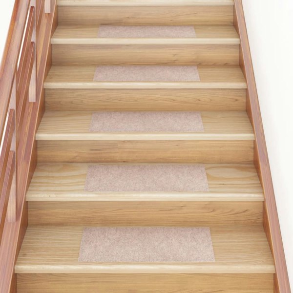Berkfield Self-adhesive Stair Mats Rectangular 15 pcs 60x25 cm Light Brown
