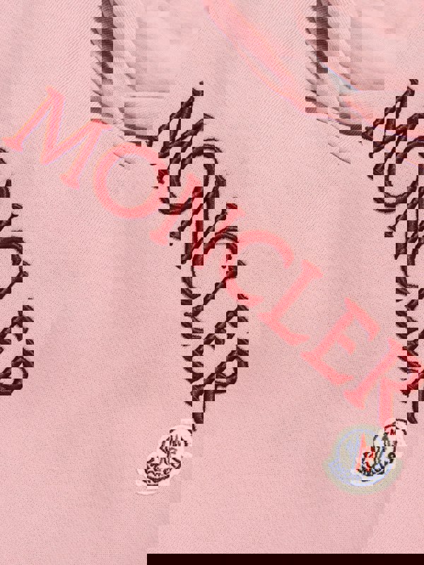 Moncler Enfant Girls Logo Hoodie in Pink