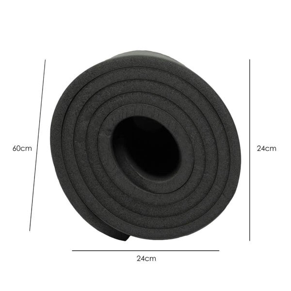UBUNG Yoga Mat Non Slip with Carry Strap 10mm Thick Mat for Pilates Yoga Grey