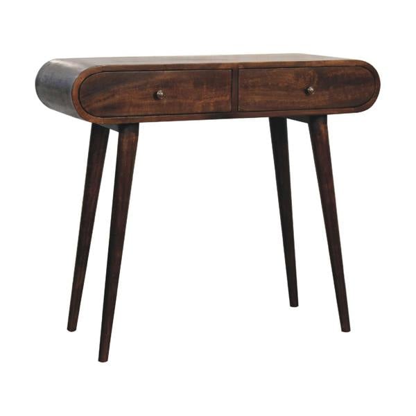 Artisan Furniture Light Walnut Curved Edge Console Table