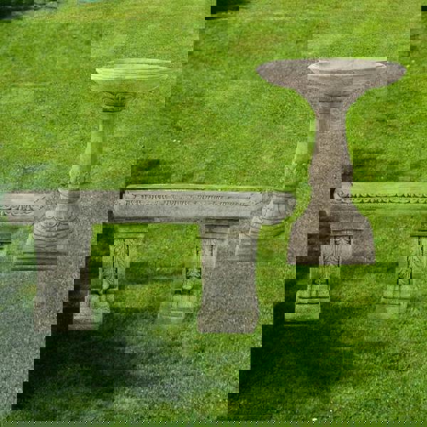 Stone Cast Garden Bench and LaLa Design Birdbath