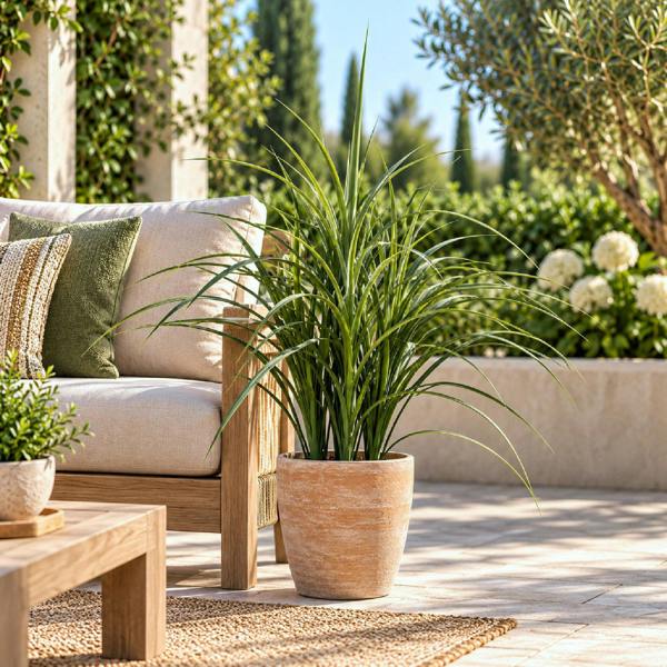 True Products Artificial Ornamental Grass Plant UV Resistant Outdoor - 80cm & 100cm