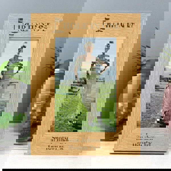 Personalised Memento Company Personalised Oak Finish 6x4 Golf Photo Frame