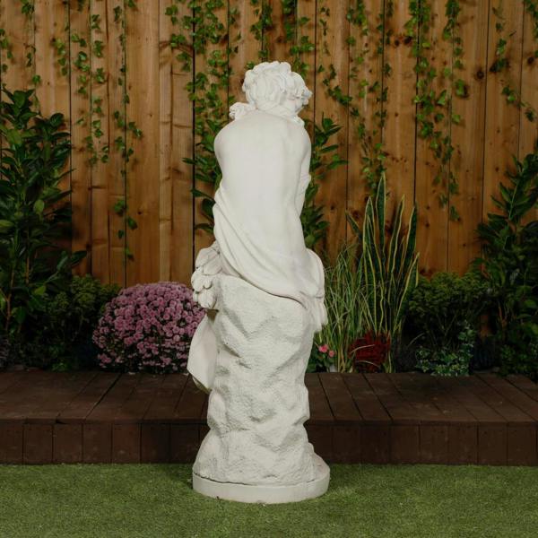 Classic White Stone Flower Lady Garden Ornament