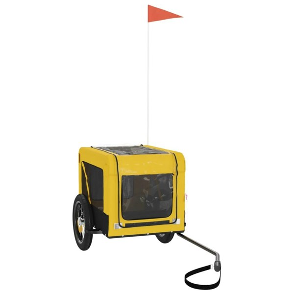 Berkfield Dog Bike Trailer Yellow and Black Oxford Fabric&Iron