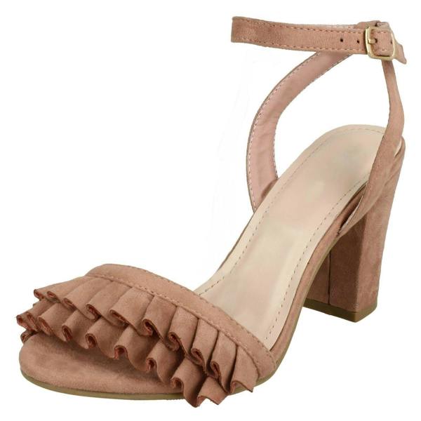 Spot On Ladies Spot On Mid Chunky Heel Sandals
