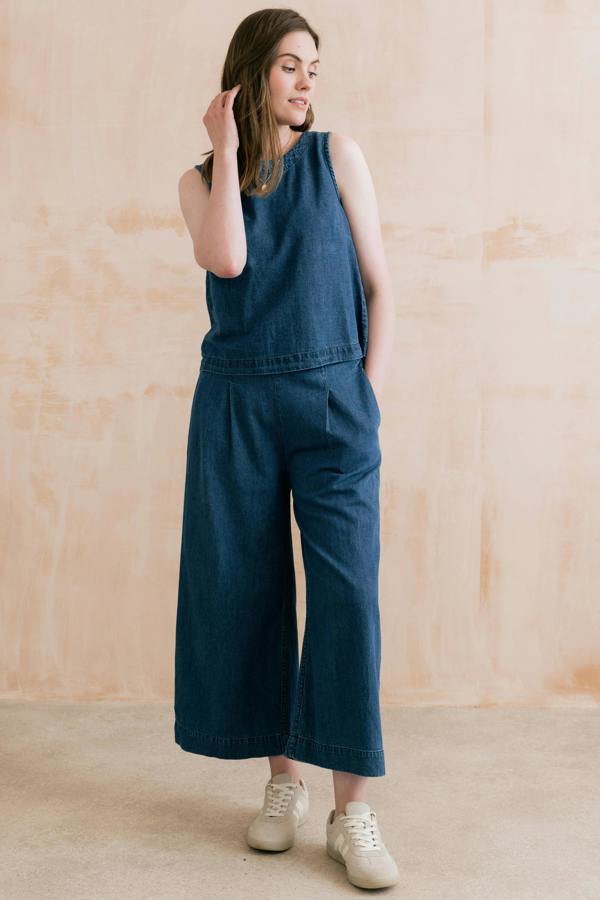 Lily & Me Cora Denim Button Back Vest