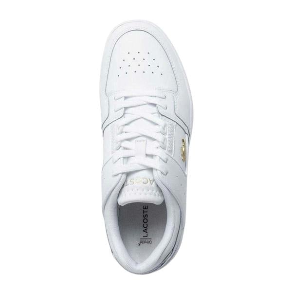 Lacoste Mens Court Cage Leather Trainers - White Gold - 