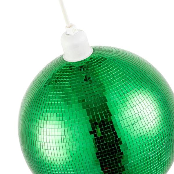 Shiny Disco Mosaic Ball in Emerald Green Mirrored Tiled Retro Style Image 3