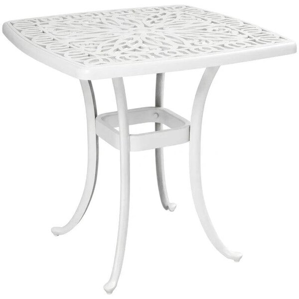Outdoor Garden Table with 38mm Dia. Umbrella Hole, Cast Aluminium Patio End Table with Anti-slip Foot Pads for Garden