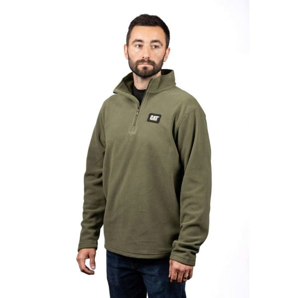 Caterpillar Cat Microfleece Quarter Zip Polyester Men's Sweatshirt - Green
