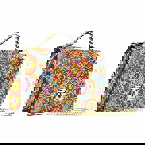 Embassy London Envy - Signature Print - Women's leather flap clutch bag with strap