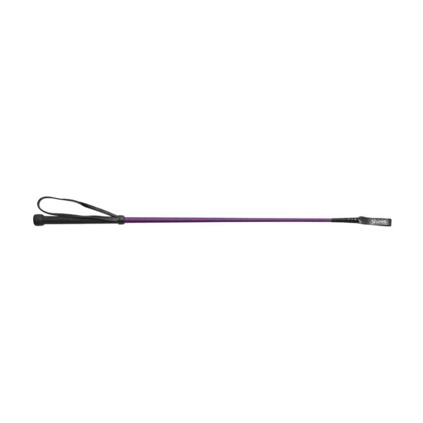 Shires Childrens/Kids Thread Stem Leather Horse Riding Whip - Purple