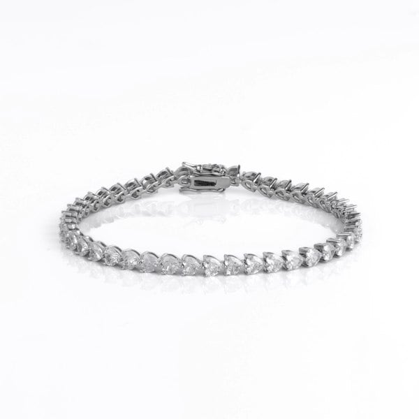 Spero London Heart Tennis Bracelet - Sterling Silver