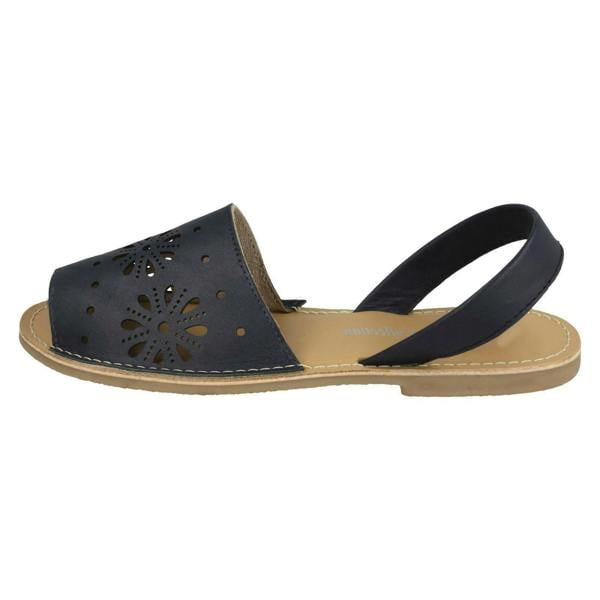 Leather Collection Ladies Leather Collection Flower Design Mules