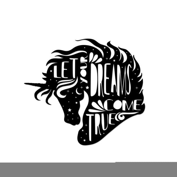 Decortie Modern Metal Wall Art "Dreams come true" Home Ornament Decorative Minimalist Design Hanging Wall Sculpture, Black