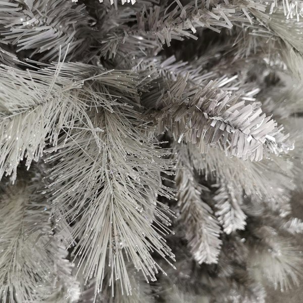 Samuel Alexander Premier 2.4m Silver Glitter Tip Fir Festive Christmas Tree in Grey PVC