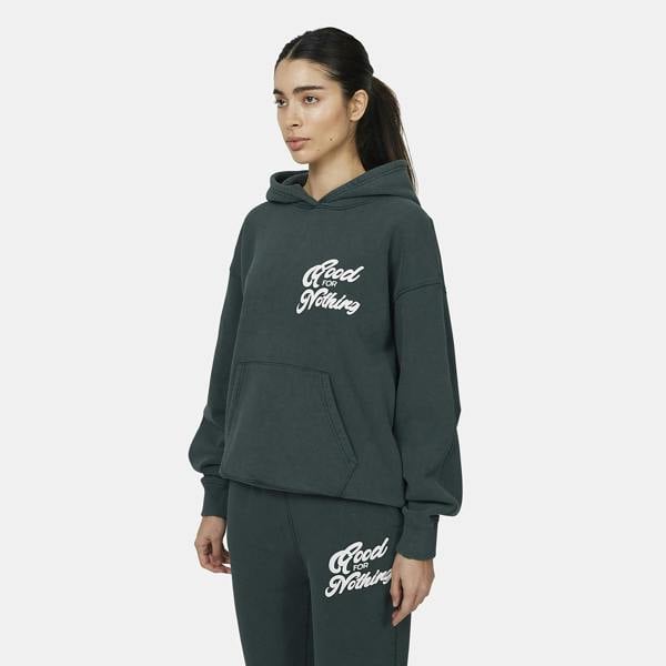 Good For Nothing Green Relaxed Hoodie - Green Image 1