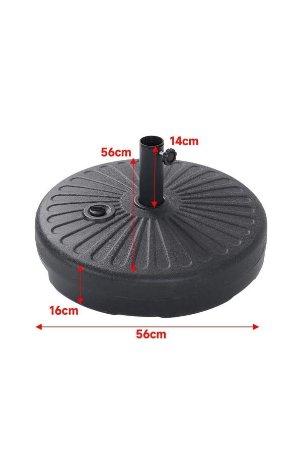 Living and Home 28KG Heavy-duty Outdoor Portable Cantilever Umbrella Stand - 38/48mm Water and Sand Fillable Round Garden Parasol Base & Weight Stand