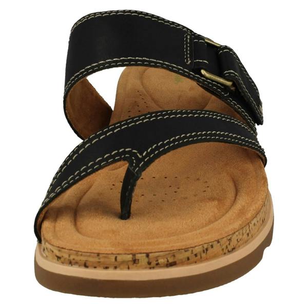 Clarks Ladies Clarks Strappy Toe Post Wedge Heeled Sandals Yacht Beach