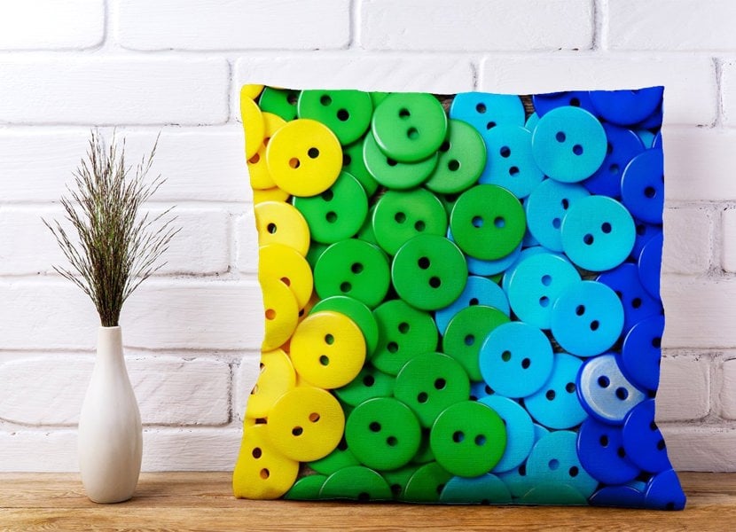 Warren Reed Colourful Buttons Cushions