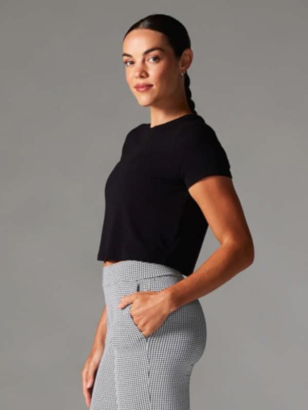 Tavi Ribbed Tee Top - Ebony